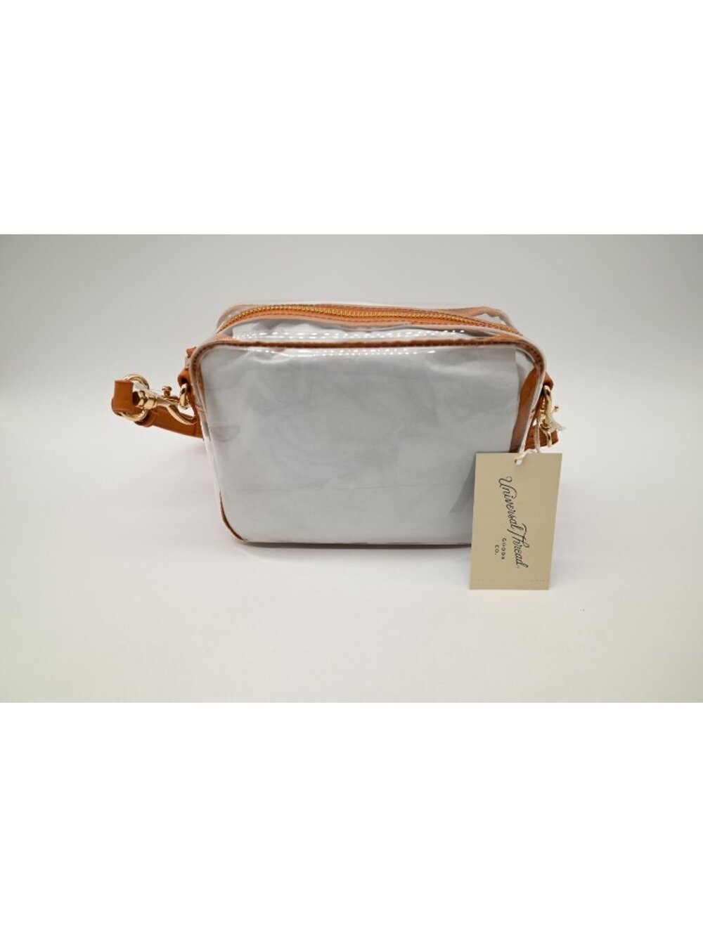 NWT Universal Thread Clear Camera Crossbody Shoulder Bag Tan Transparent Purse